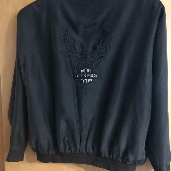 Camel/Harley Davidson silk bomber jacket - Picture 3 of 4